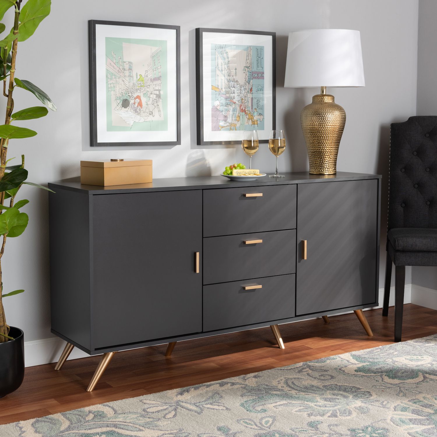 Baxton Studio Kelson Sideboard Buffet Console Table