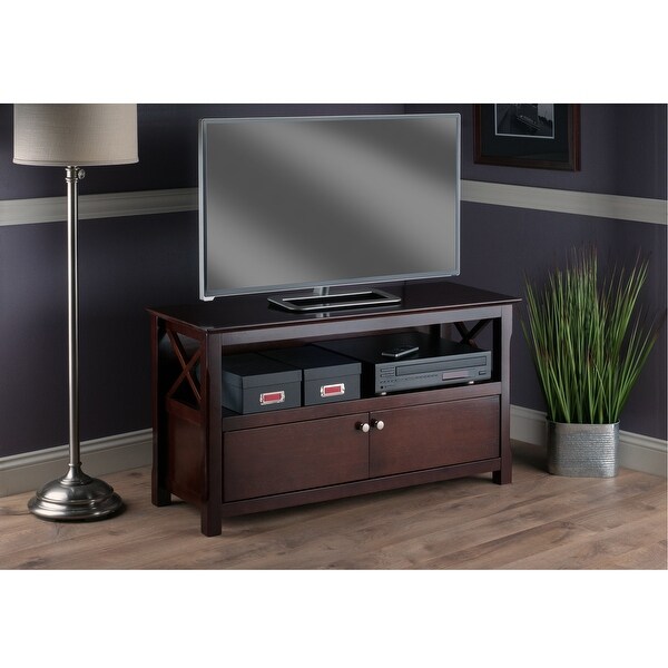 Xola TV Stand， Cappuccino - 44.02 x 15.94 x 24.02 inches