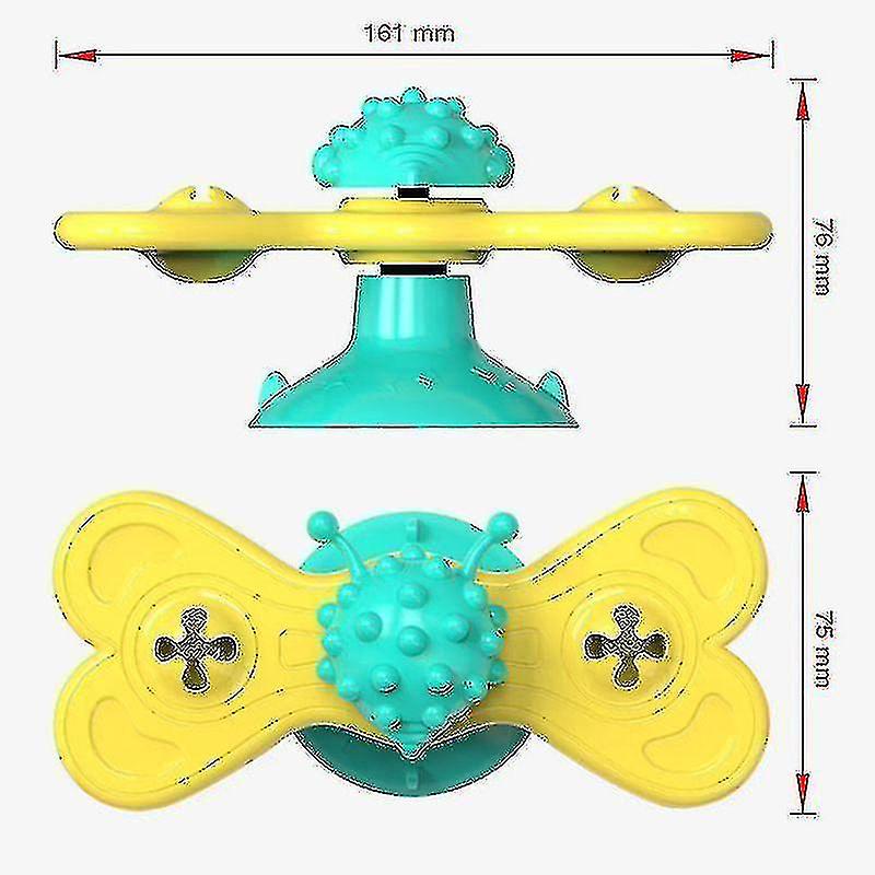 Windmill Cat Toy Interactive Toys For Dog Rubbing Hair Brush Grooming Massage Suction Cup