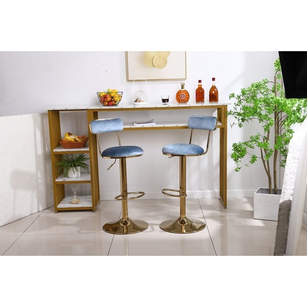 Bar Stools with Back and Footrest Counter Height Dining Chairs(Set of 2)