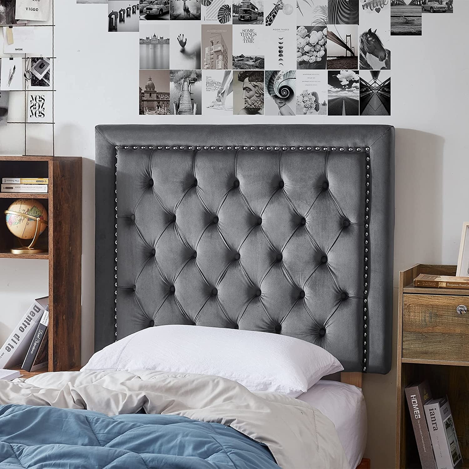 Tavira Allure? College Dorm Headboard - Tufted Rivet - - 36097524