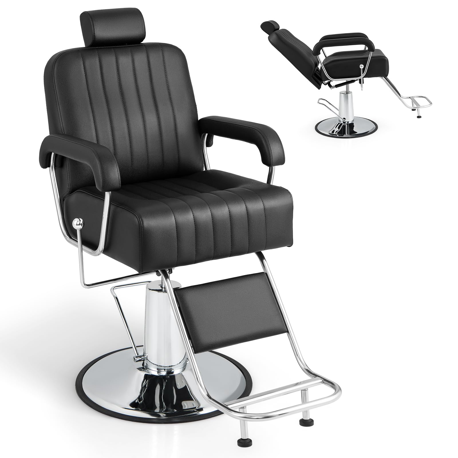 Giantex Reclining Barber Chair - Salon Chair for Hair Stylist