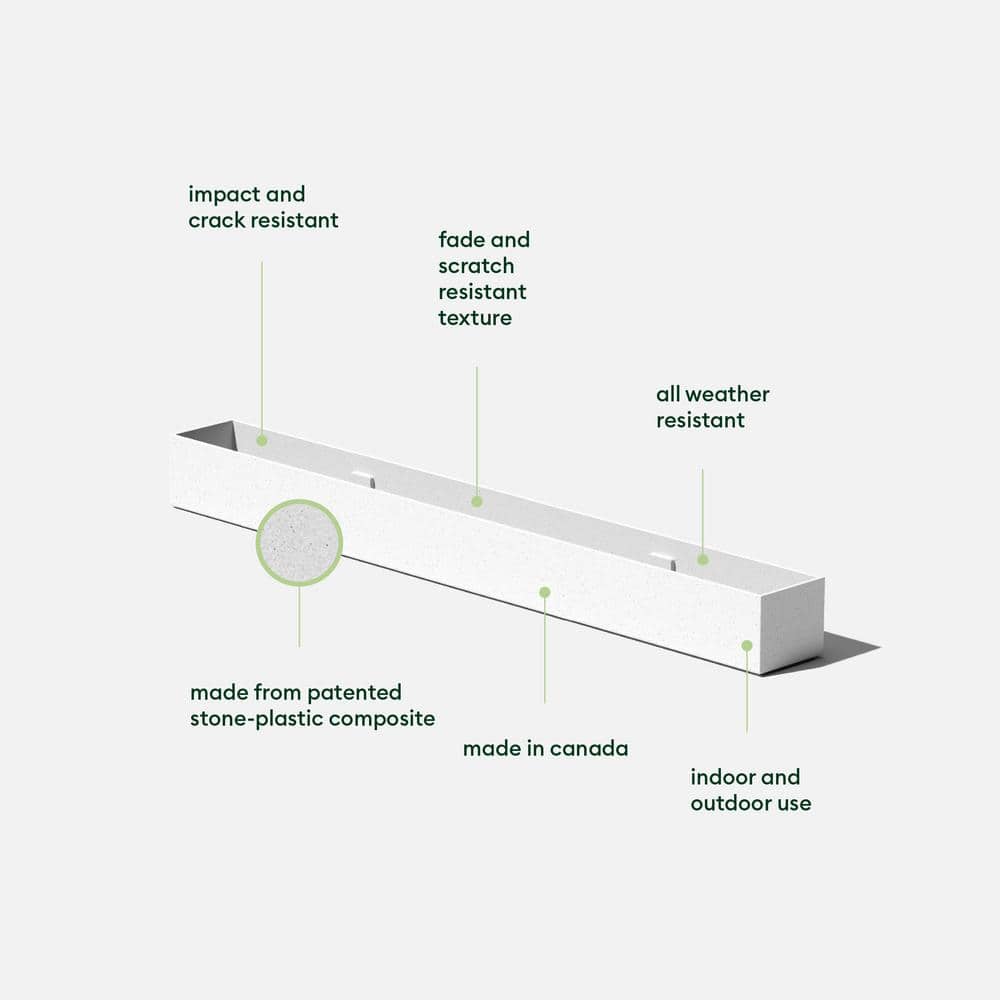 Veradek Geo Series Trough 32 in. White Plastic Planter (2-Pack) GEVTRW-2PK