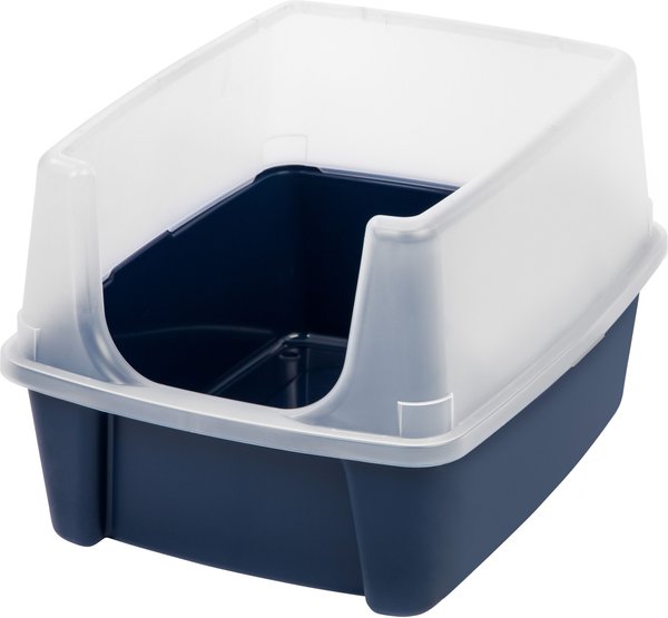 IRIS Open Top Litter Box with Scatter Shield