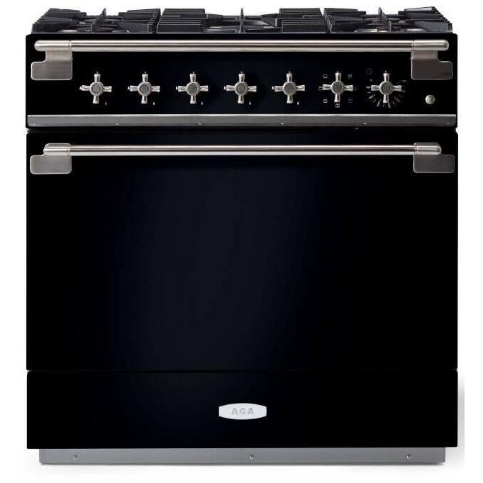 AGA 36-in Elise Freestanding Dual Fuel Range with True European Convection AEL361DFBLK