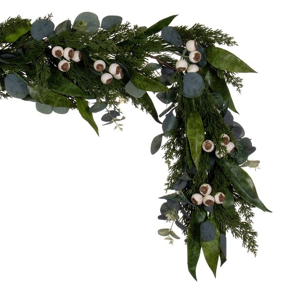 Vickerman 6' Green Artificial Eucalyptus Berry Garland.