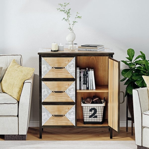 Wooden Storage Cabinet with Metal Legs