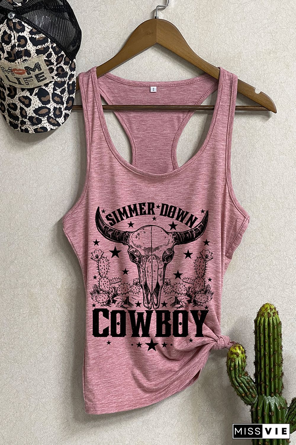 Simmer Down Cowboy Sleeveless Tank Top Wholesale