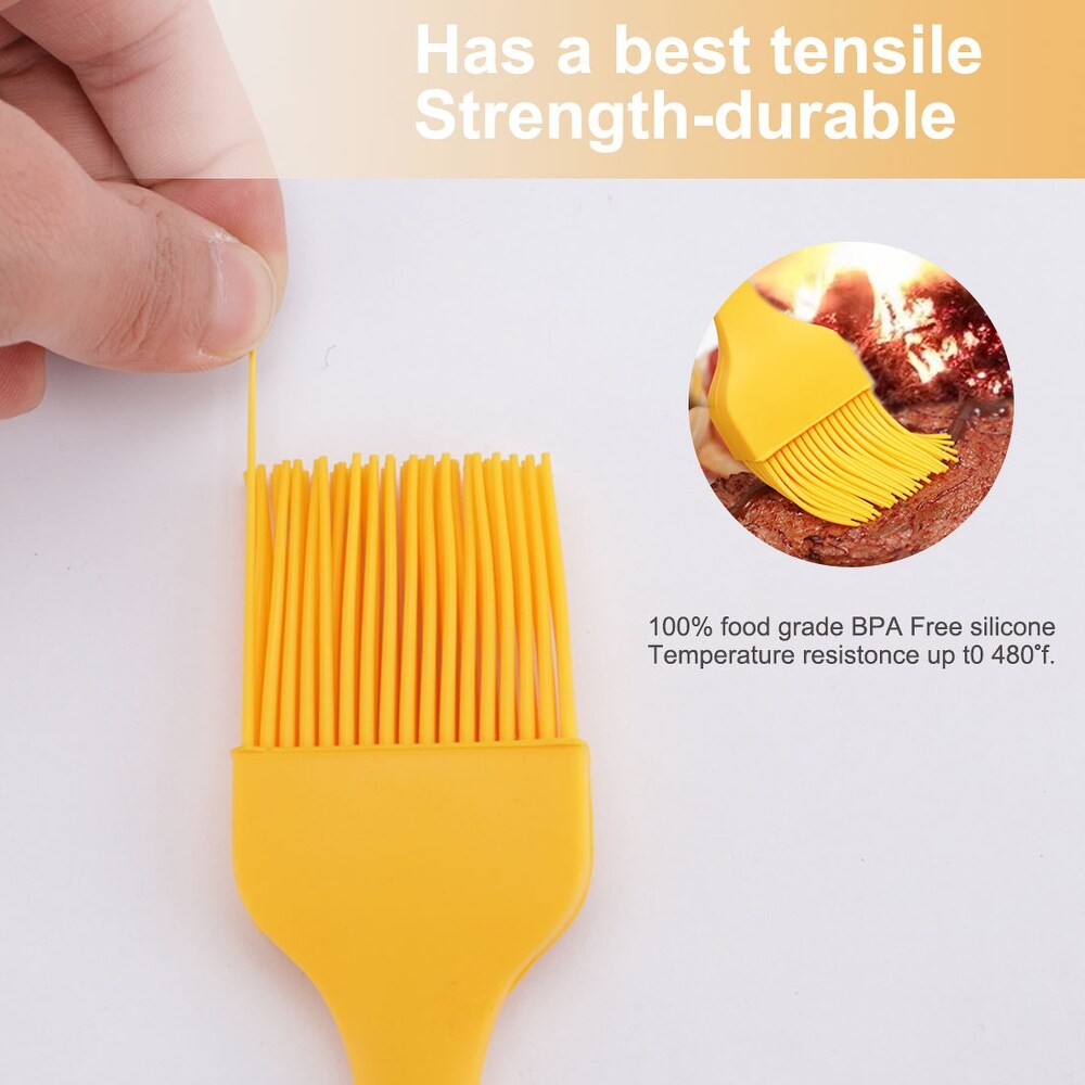 Silicone Brush Pastry Oil Basting Heat Resistant Cookware Barbecue   Yellow   10.2\