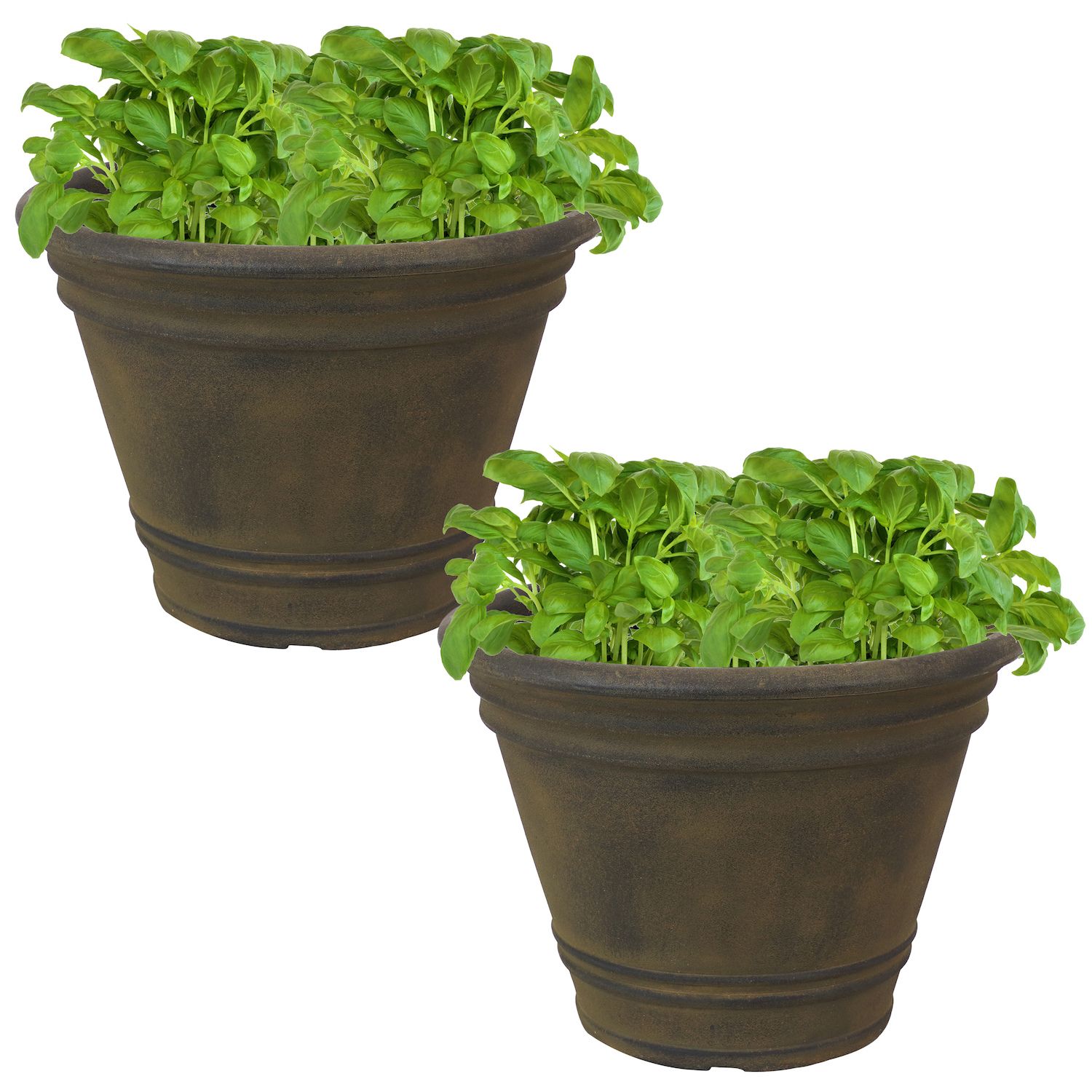 Sunnydaze Set of 2 Franklin Polyresin Outdoor Flower Pot Planters - 20