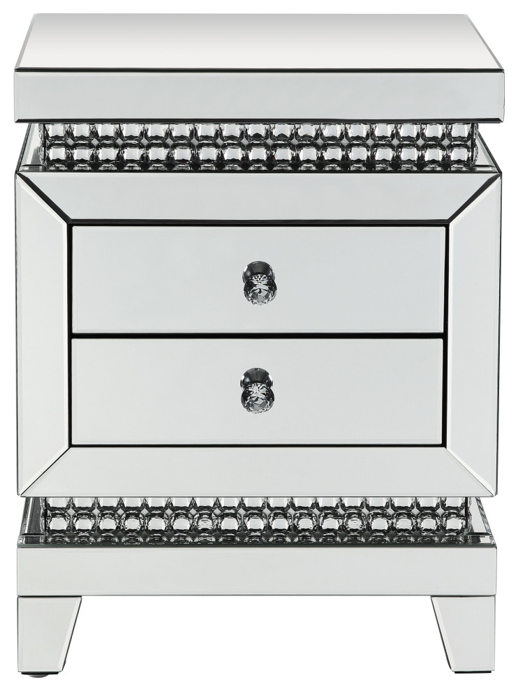 Accent Table  Mirrored and Faux Crystals Inlay   Contemporary   Side Tables And End Tables   by Acme Furniture  Houzz