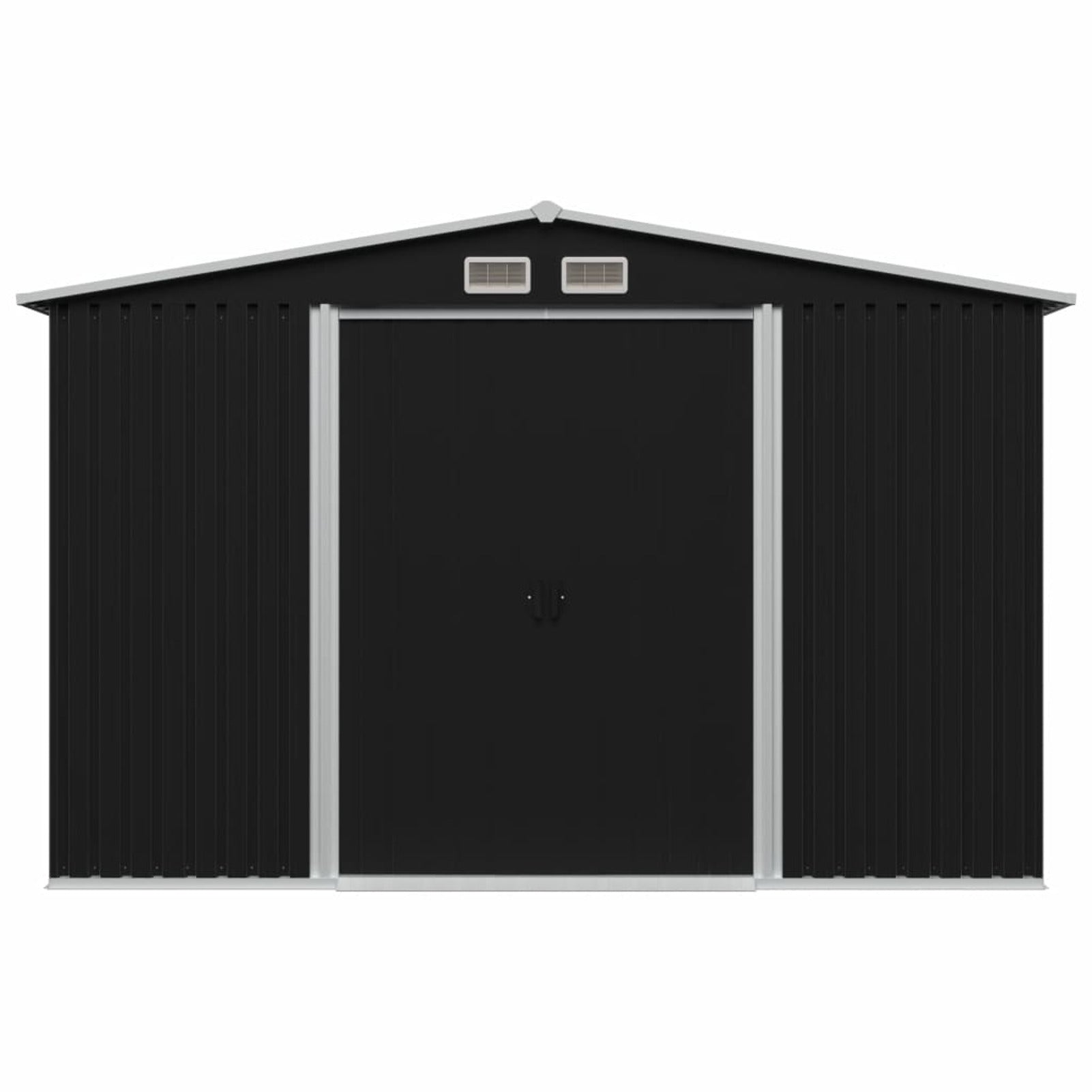 Lixada 6.73 x 8.43 ft. Garden Metal Storage Shed, Anthracite