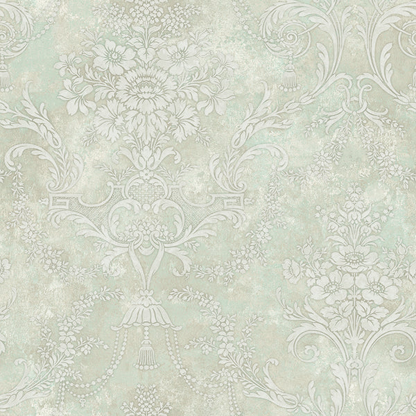 Jeffreys Floral Wallpaper in Greens and White by Carl Robinson