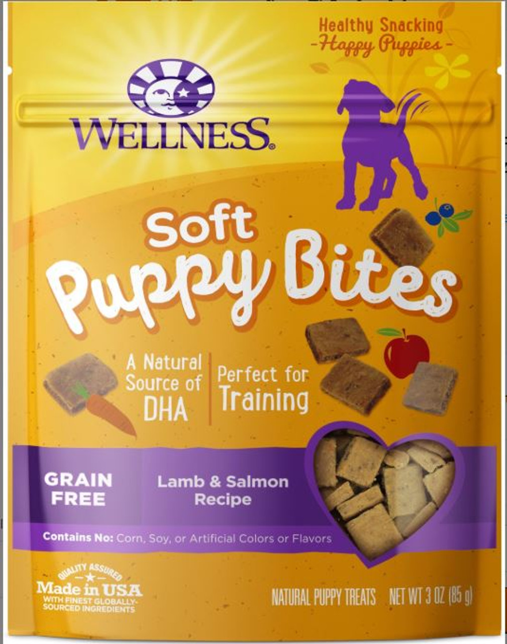 Wellness Soft Puppy Bites Grain Free Lamb and Salmon Dog Treats 3oz Bag