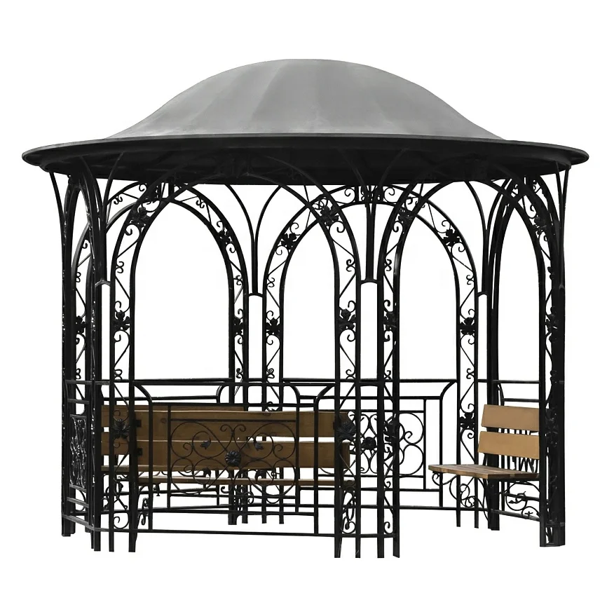 Outdoor garden ornamental metal decorative wrought iron pavilion gazebos