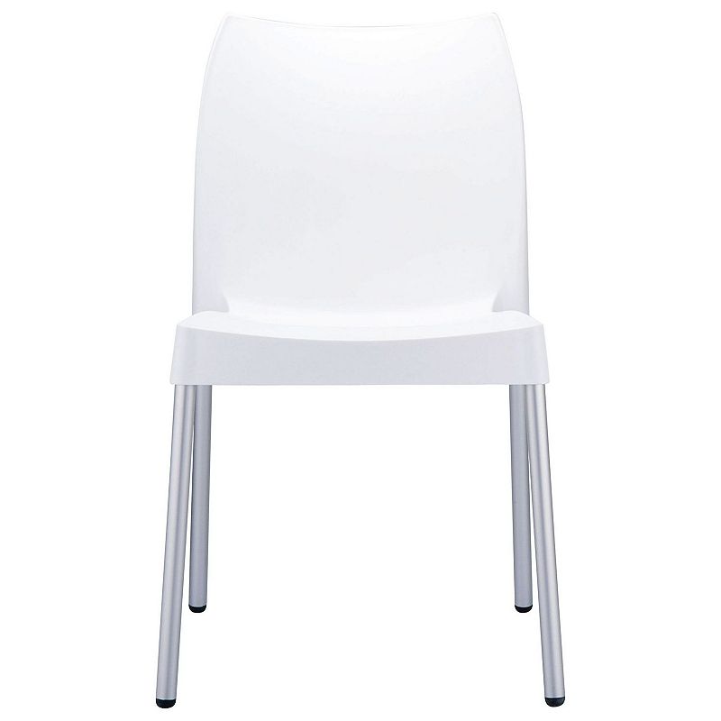 31.5 White Stackable Outdoor Patio Armless Dining Chair