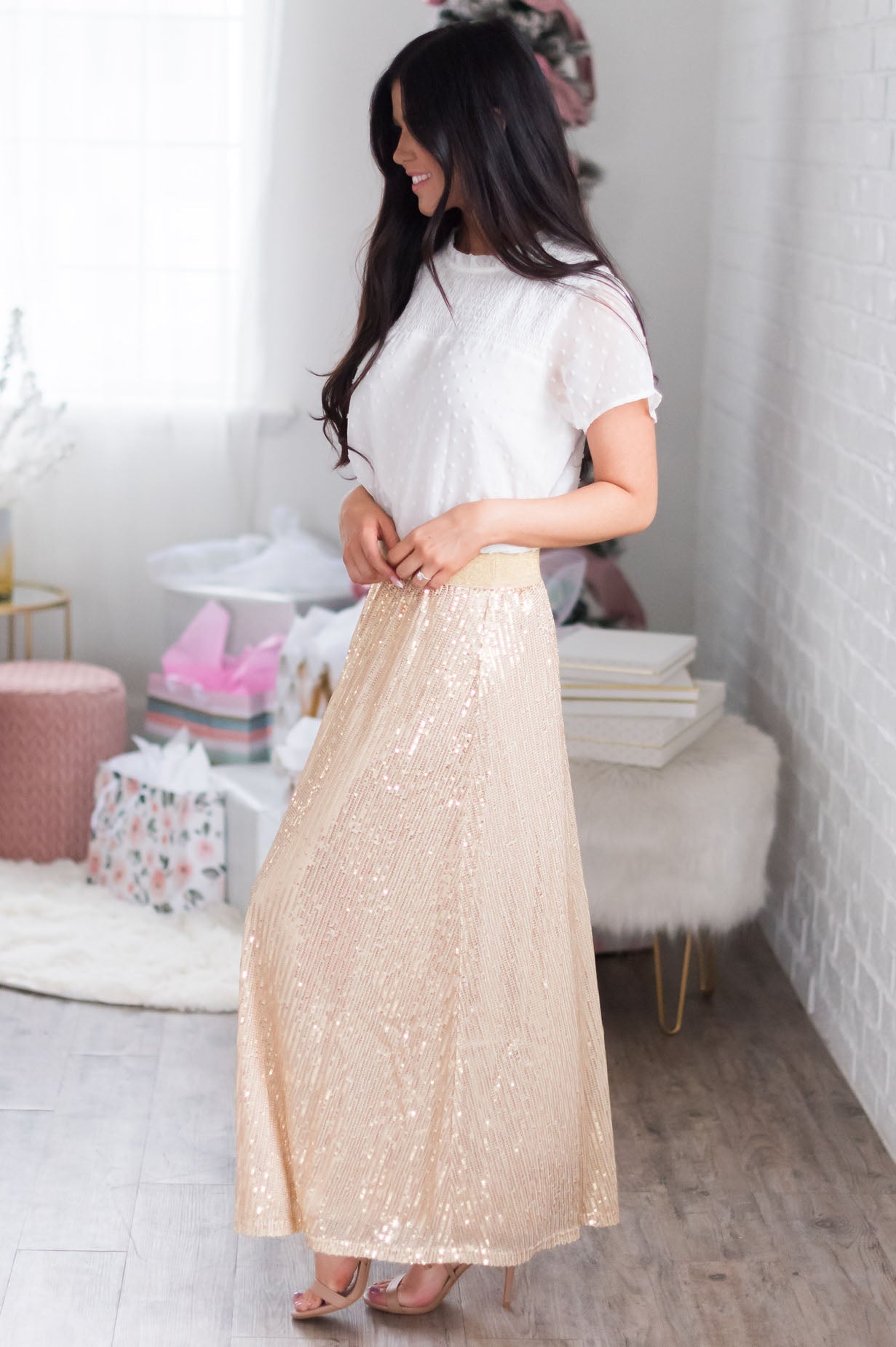 Make A Wish Modest Sequin Skirt