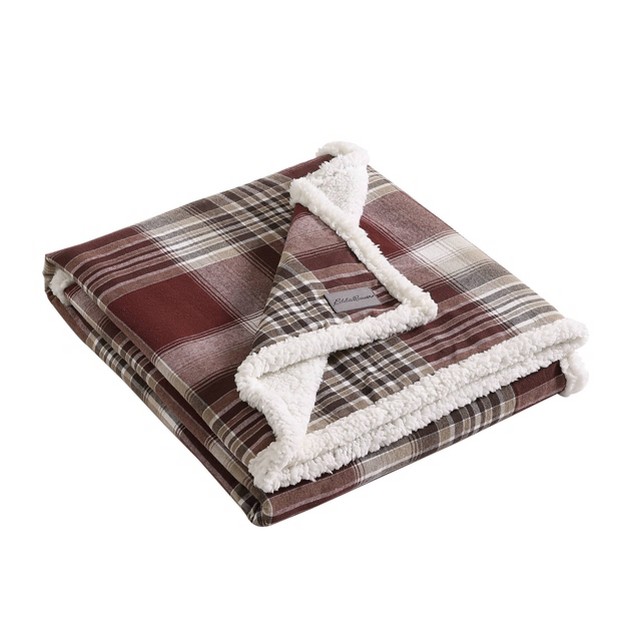 Twin Lakes Reversible Throw Blanket Red Eddie Bauer