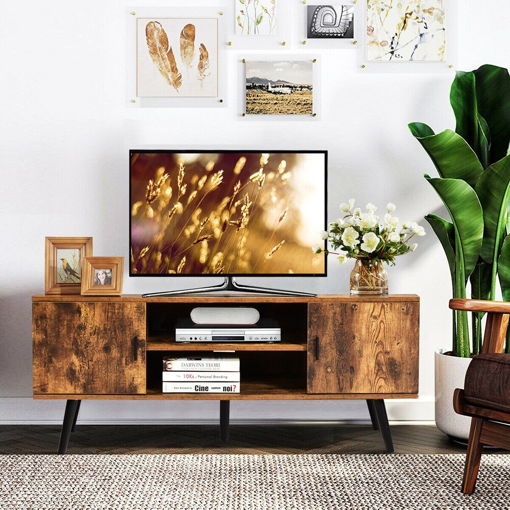 Gymax Industrial TV Stand Entertainment Center for TV's Up to 55\