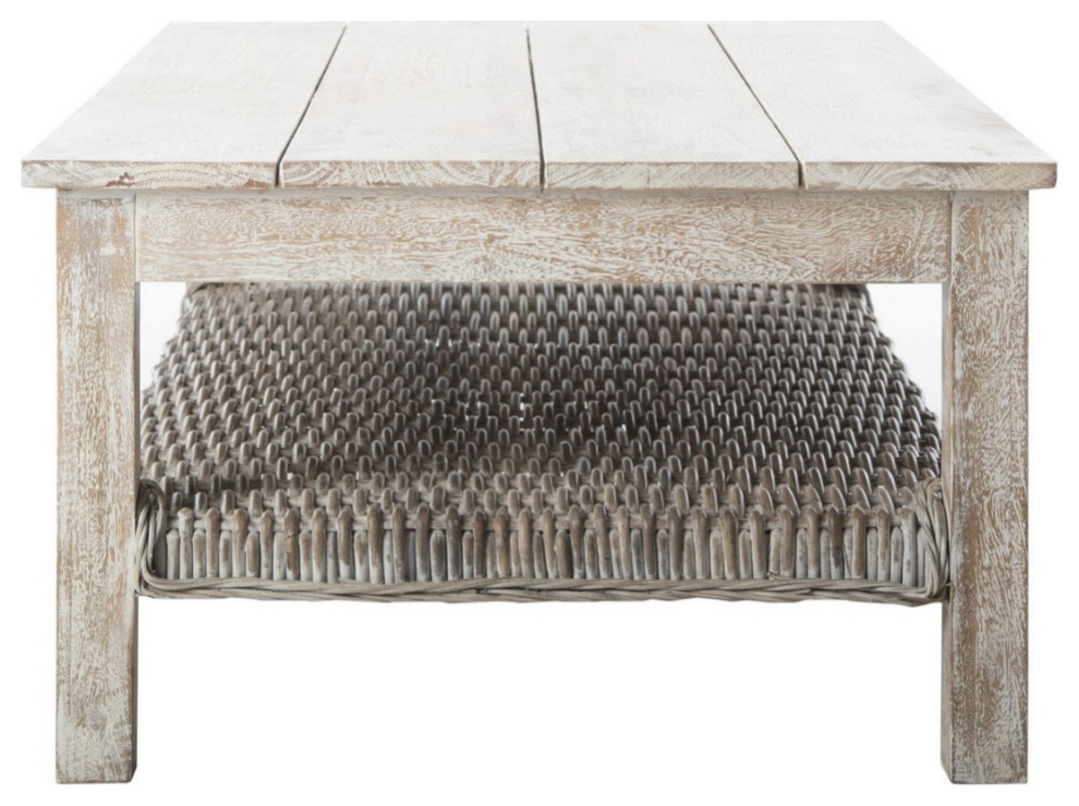 Gensie Coffee Table  White   Farmhouse   Coffee Tables   by Rustic Home Furniture Deco  Houzz