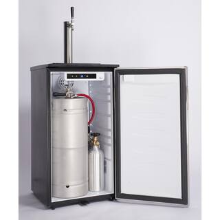 Vissani Single Tap 18 in. 16 Barrel Beer Keg Dispenser with Electronic Control in Stainless Steel VXK320BSSE