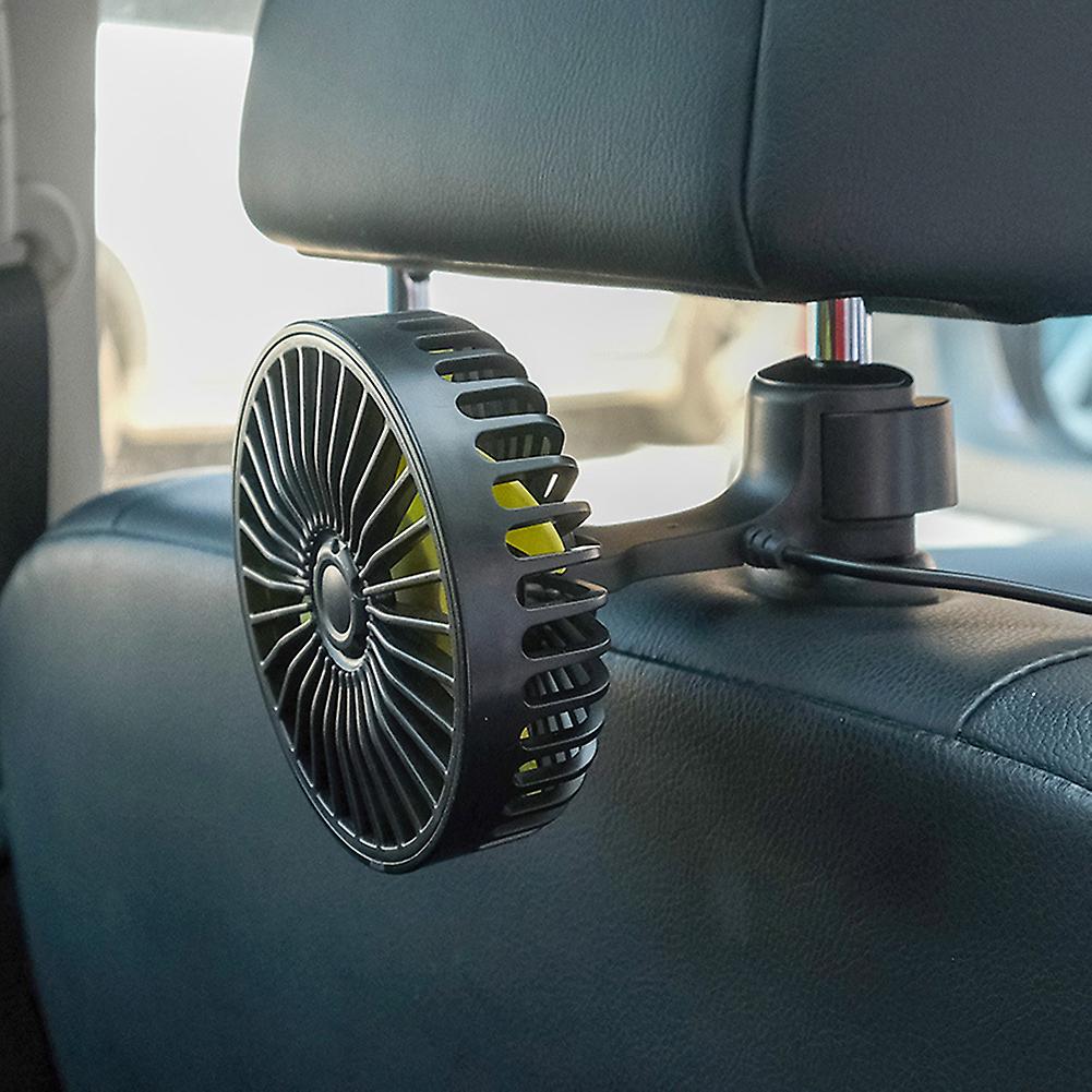 Car Fan For Headrest Back Seat With 360 Degree Rotation Clip Rechargeable Usb Fan For Auto Suv Rv Vehicle Black