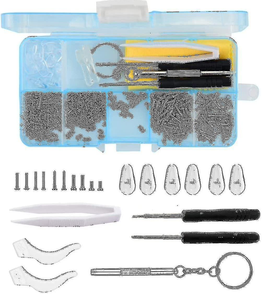 Eyeglass Sunglass Glasses Repair Tool Kit， 500 Pcs Spectacle Repair Screwdriver