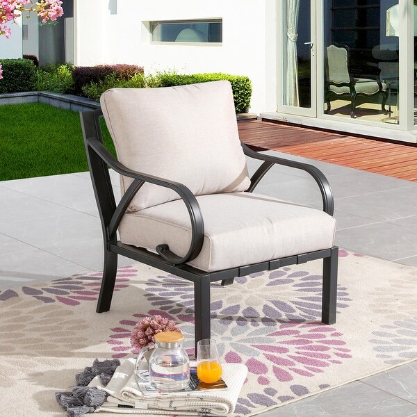 Patio Festival Outdoor WaveArm Chair with Cushions