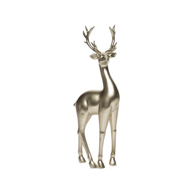 Transpac Resin 13 In Gold Christmas Standing Reindeer Decor