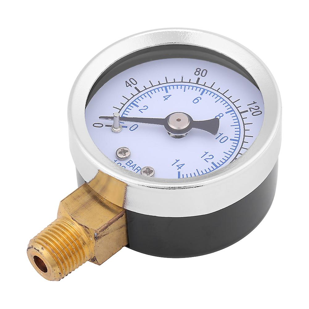 0-200psi 0-14bar Hydraulic Water Pressure Gauge 40mm Dial Meter 1/8