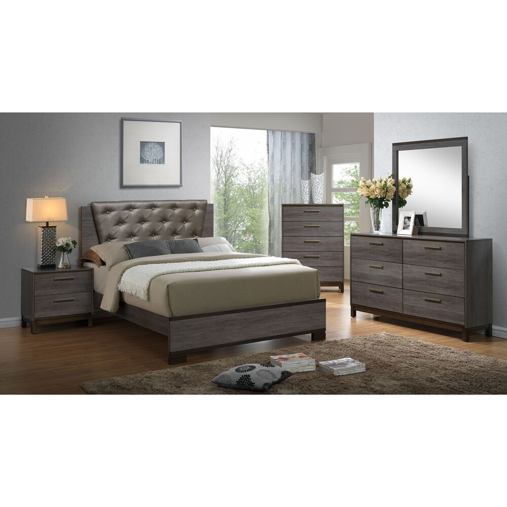 Fika Contemporary Antique Gray 56 inch Wide 6 Drawer Wood Dresser by Furniture of America