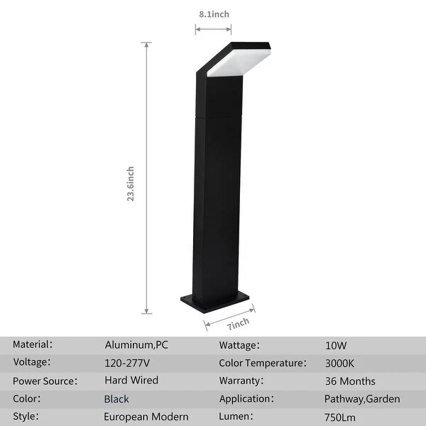 Inowel Light Outdoor Pathway LED Light - Black