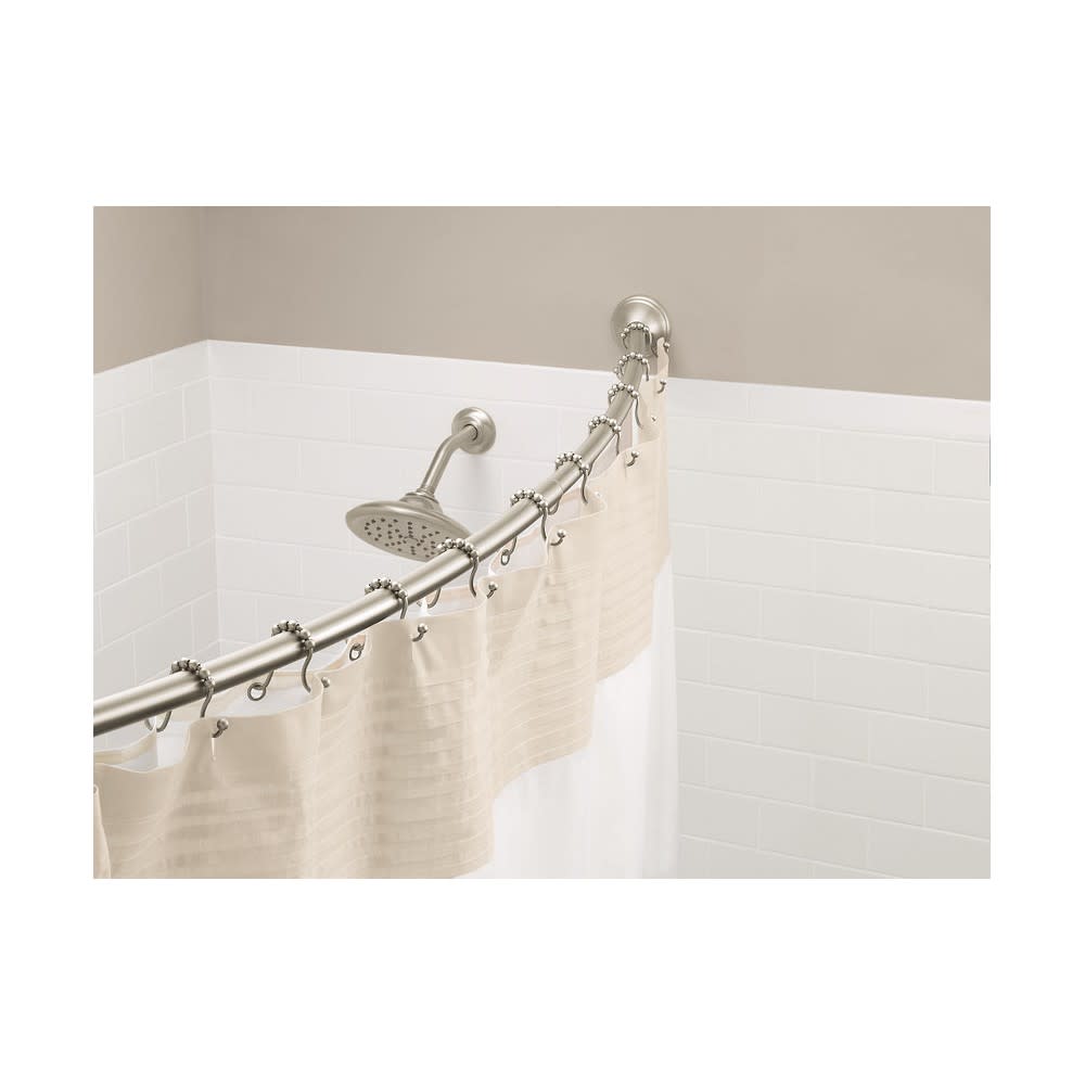 Moen Shower Rod Brushed Nickel 72 Adjustable Curved