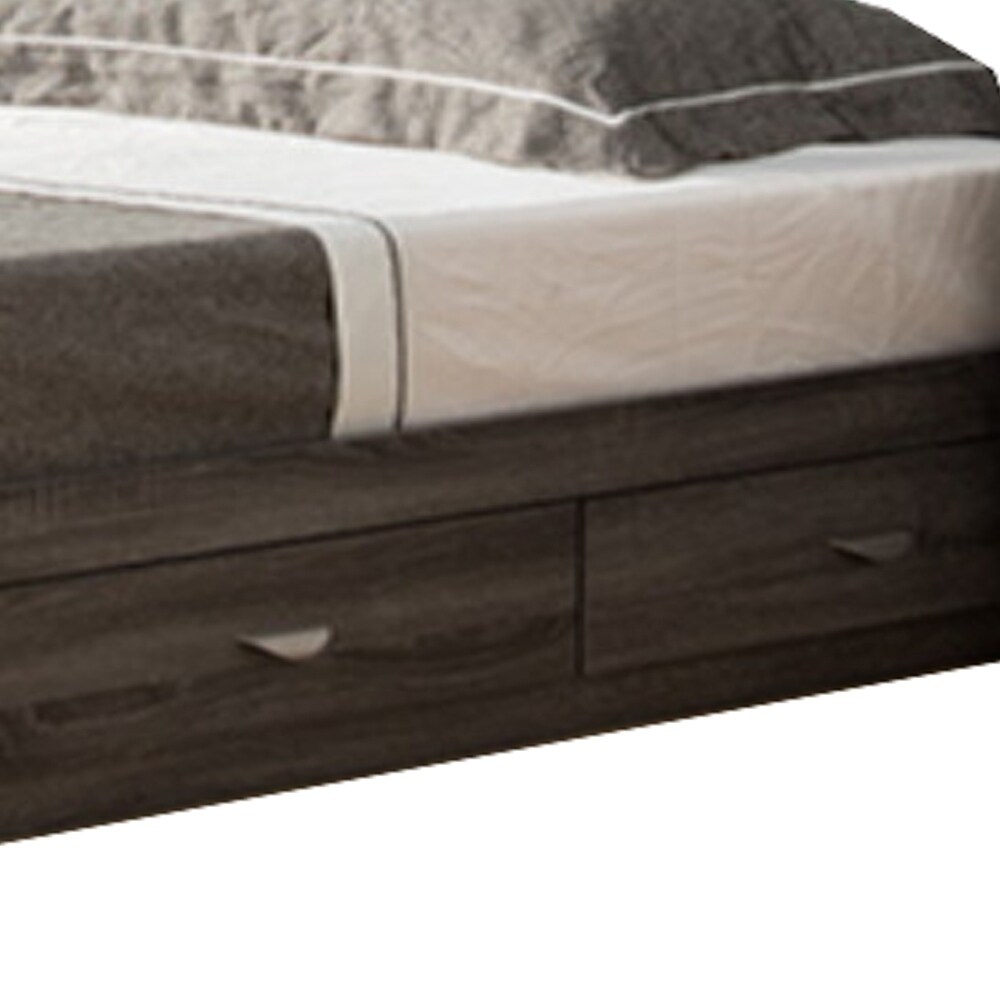 Grey Finish Twin Size Chest Bed With 3 Drawers on metal glides.