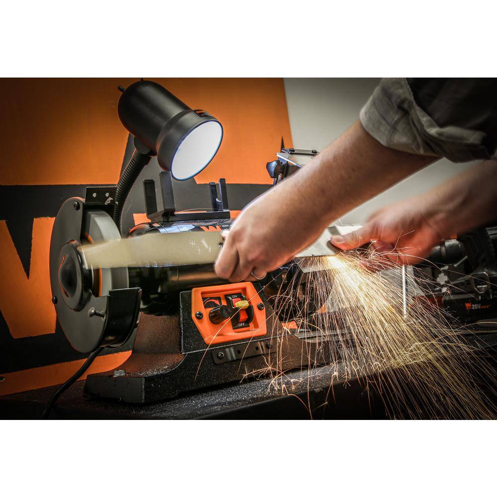 WEN 6 in. 2.5 Amp Variable Speed Bench Grinder with Flexible Work Light BG625V