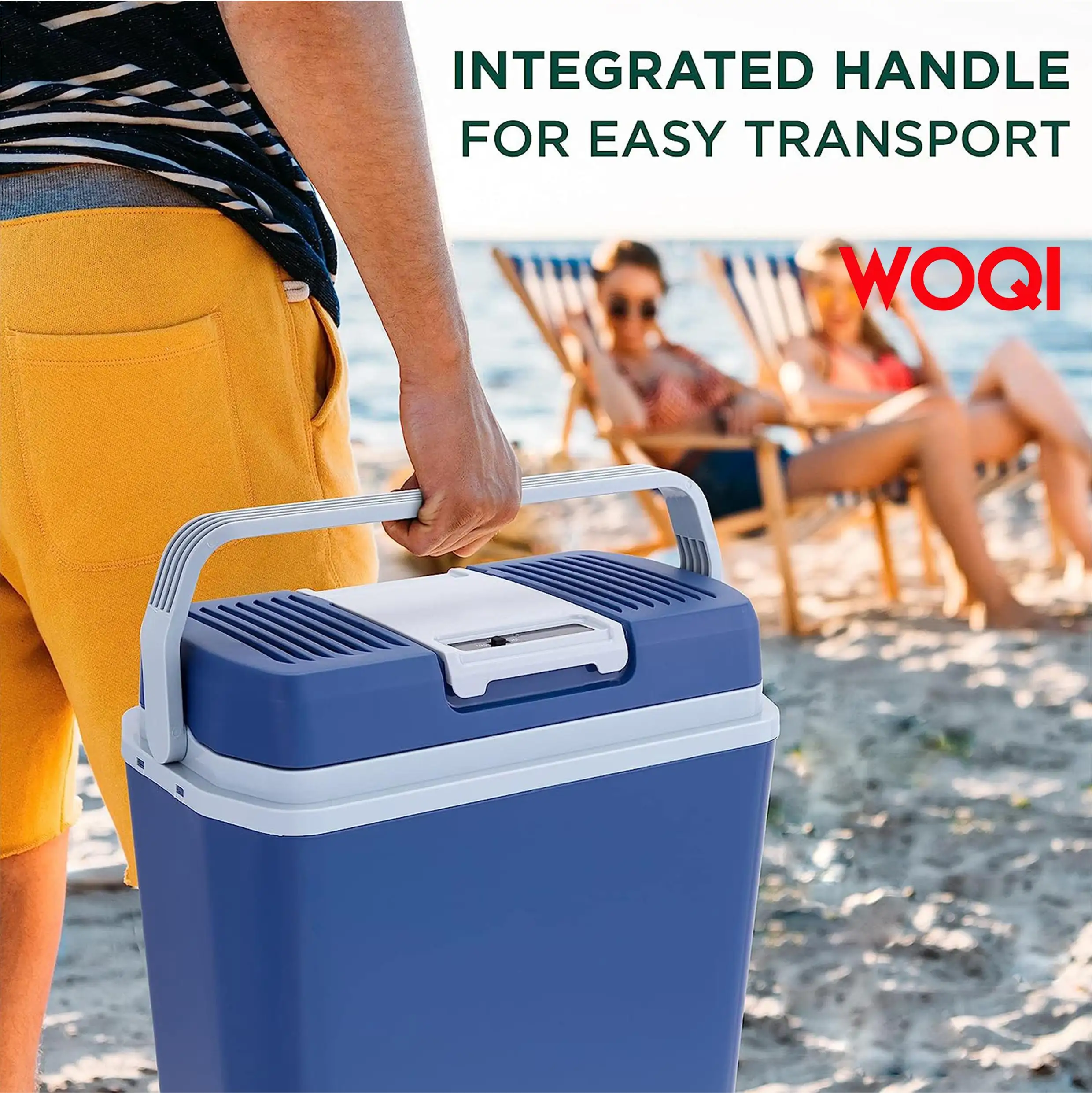 WOQI electric cooler and heater  portable thermoelectric  refrigerator  for camping  travel  and picnics