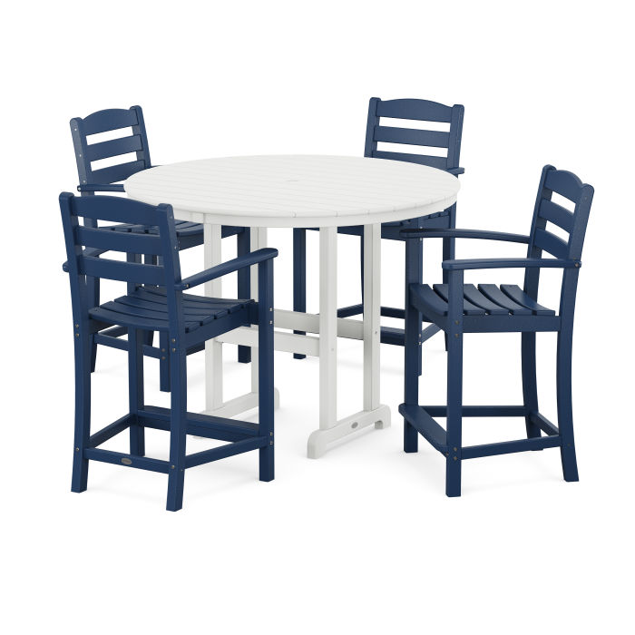 Polywood La Casa Café 5-Piece Round Farmhouse Counter Set PWS143-1