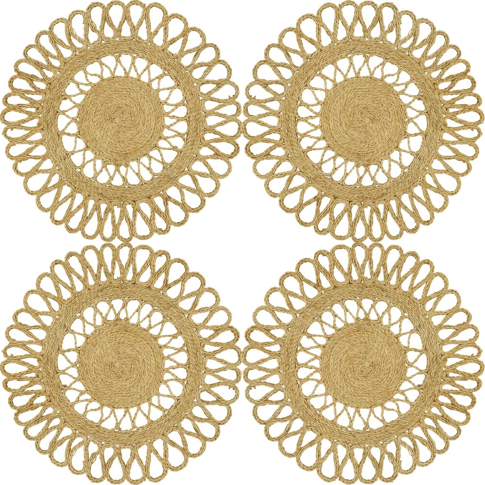 Loopy Jute Design Table Mats (Set of 4)   16\