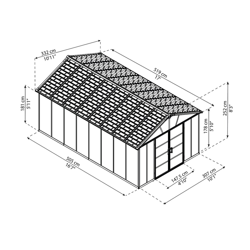 Yukon Dark Gray Large Garden Outdoor Storage Shed with Floor