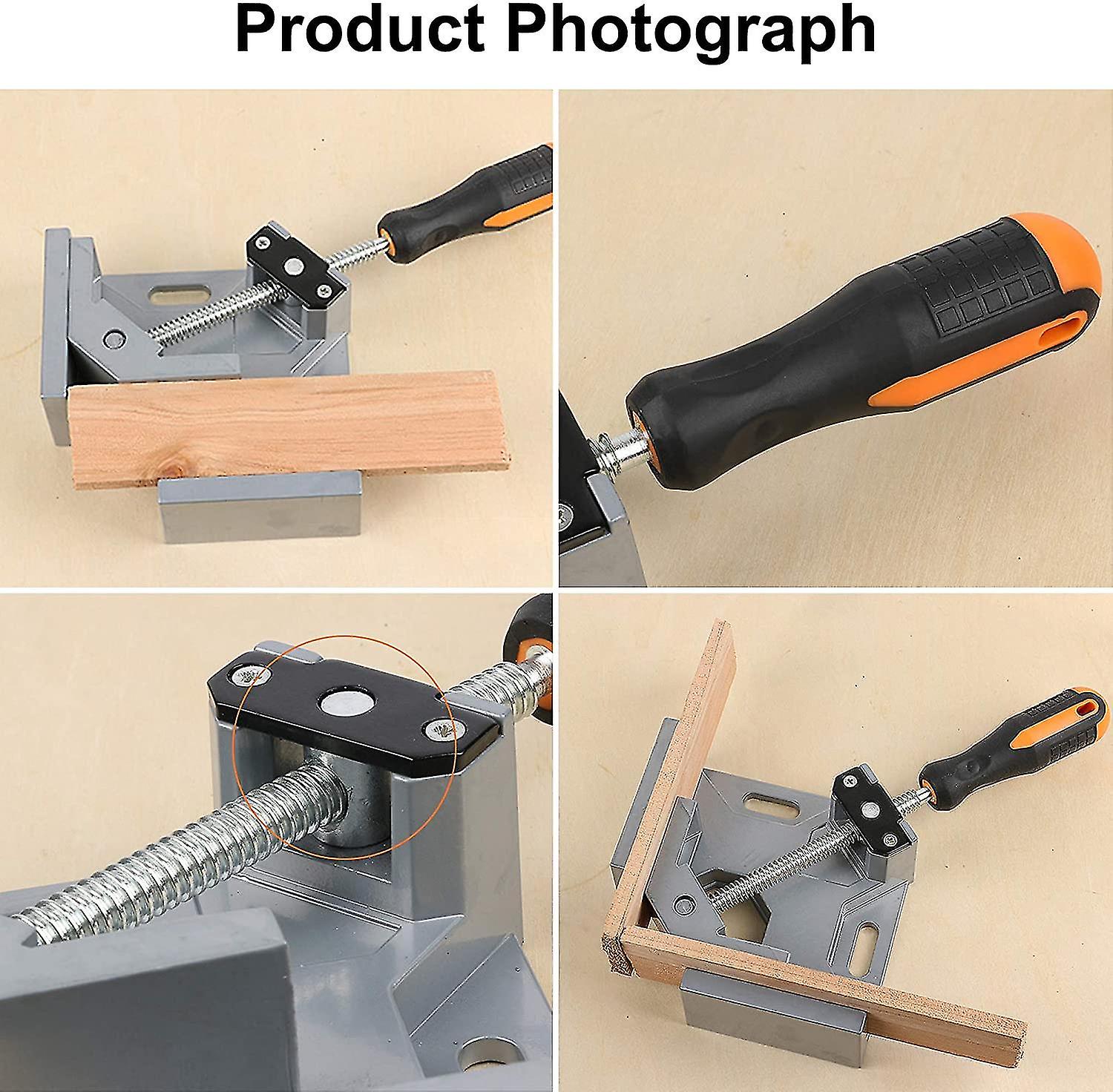 90 Degree Right Angle Clamp Double Handle Corner Clamp Screw Clamp Set Corner Clamp Miter Clamp For Picture Frame， Drawer