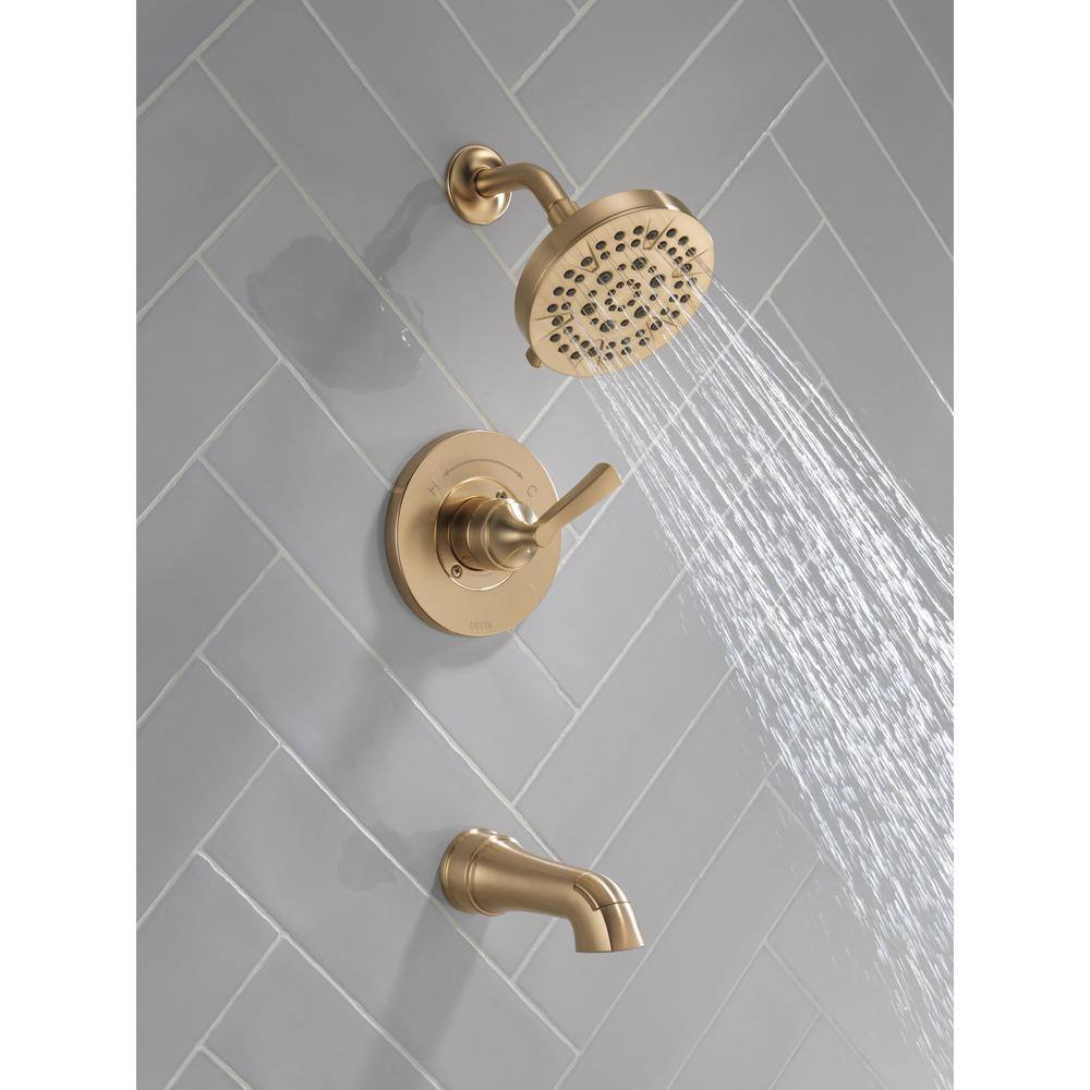 Delta Faryn Single-Handle 5-Spray Tub and Shower Faucet in Champagne Bronze (Valve Included) 144822-CZ