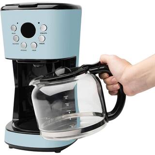 HADEN Heritage 12 Cup Programmable Coffee Maker with Countertop Microwave Blue 75032 + 75031