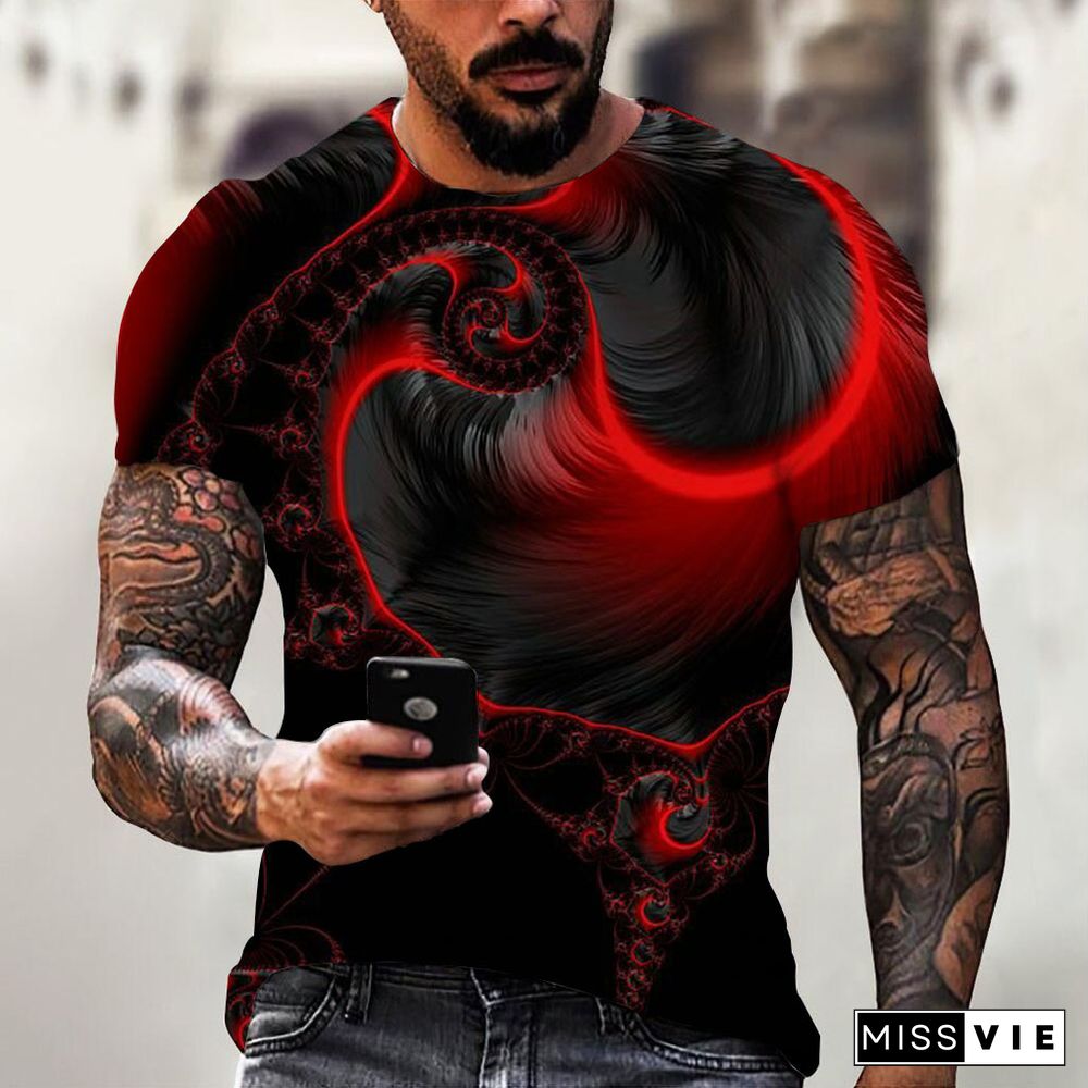 Weird Space Printing Fashion Men's Short Sleeve T-shirt Trend for Men