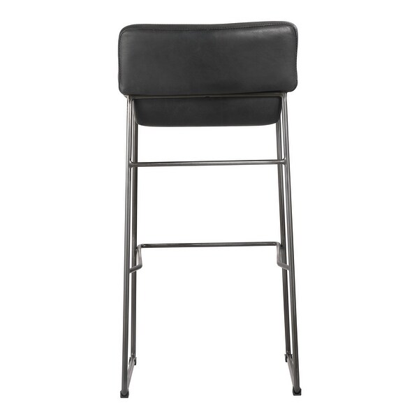 Aurelle Home Stina Modern Leather and Iron Barstools (Set of 2)