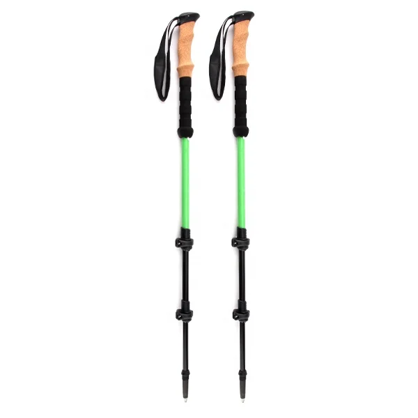 Outdoor Alpenstock Hiking Stick Adjustable Camping Cane 3 section Retractable Aluminum Trekking Pole