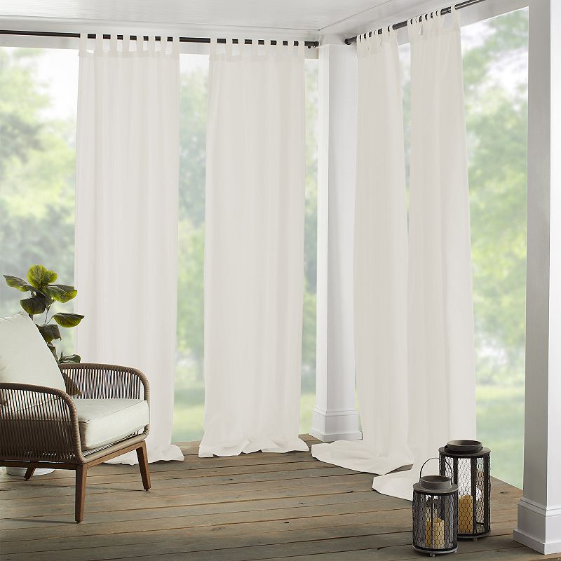 Elrene Home Fashions Matine Solid Tab Top Indoor/Outdoor Window Curtain