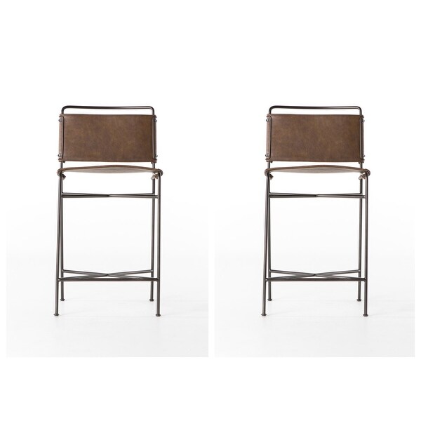 Wharton Counter Stool (Brown， Set of 2)