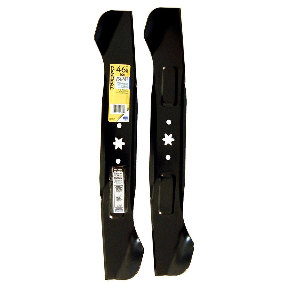 Cub Cadet Original Equipment High Lift Blade Set for Select 46 in. Riding Lawn Mowers with 6-Point Star OE# 942-04244 942-04244A 490-110-C131