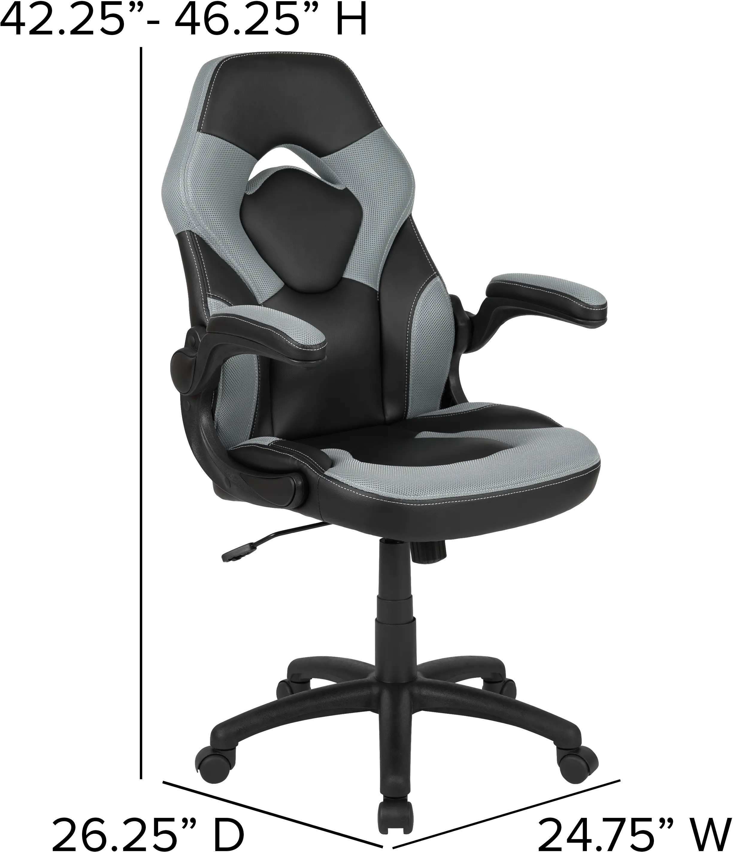 X10 Gray and Black Gaming Swivel Chair