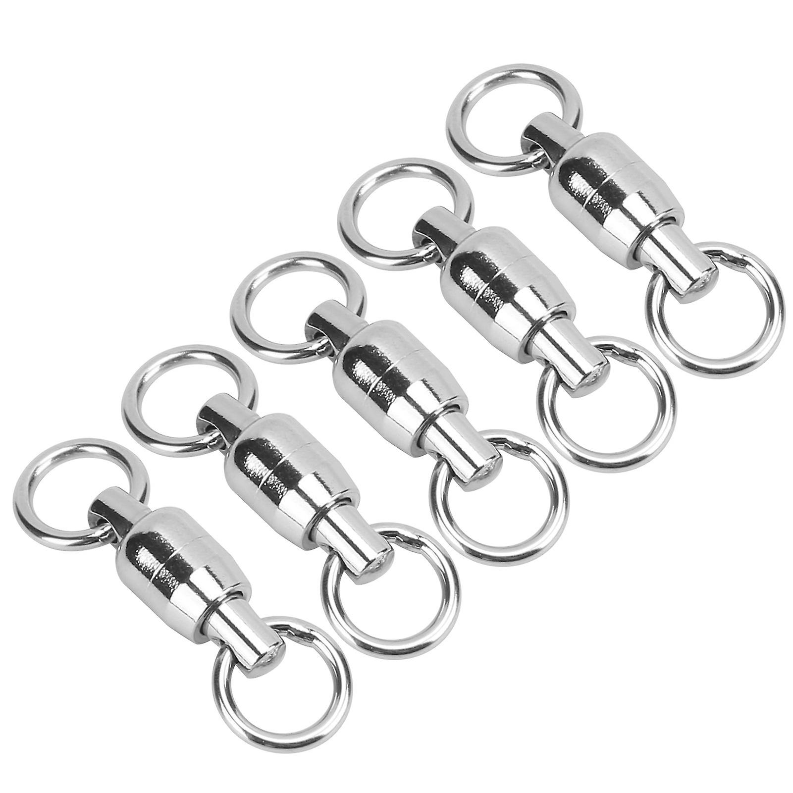 5pcs Twoway Stainless Steel Bearing Swivel 8shaped Ring Connector Fishing Accessories4#